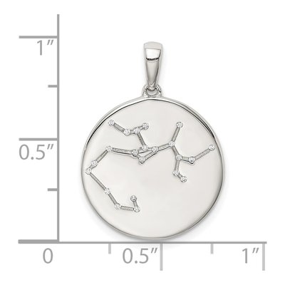 Sterling Silver CZ Sagittarius Zodiac Pendant – view 4