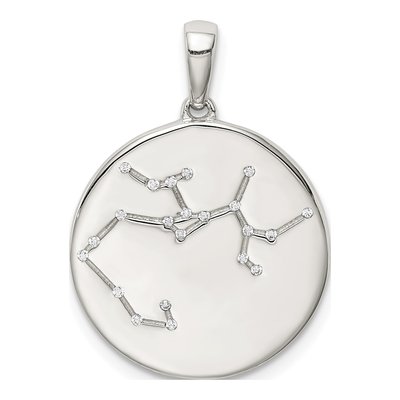 Sterling Silver CZ Sagittarius Zodiac Pendant