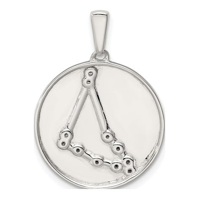 Sterling Silver CZ Capricorn Zodiac Pendant – view 3
