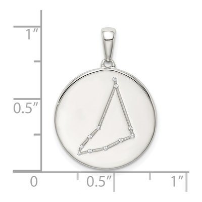 Sterling Silver CZ Capricorn Zodiac Pendant – view 4