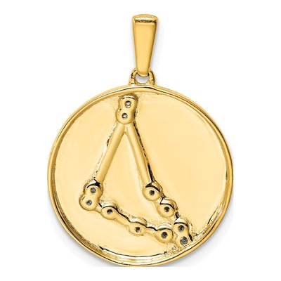 Gold-Plated Sterling Silver CZ Capricorn Zodiac Pendant – view 3