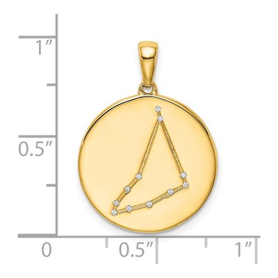 Gold-Plated Sterling Silver CZ Capricorn Zodiac Pendant – view 4