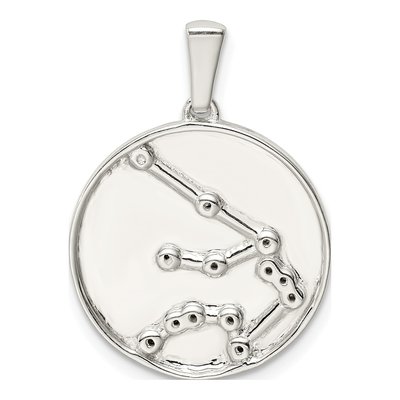 Sterling Silver CZ Aquarius Zodiac Pendant – view 3