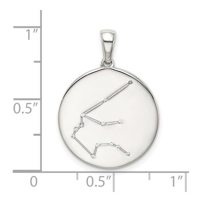 Sterling Silver CZ Aquarius Zodiac Pendant – view 4