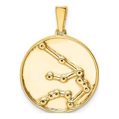 Gold-Plated Sterling Silver CZ Aquarius Zodiac Pendant – view 3