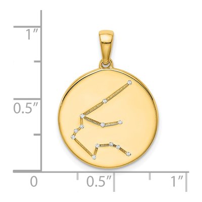Gold-Plated Sterling Silver CZ Aquarius Zodiac Pendant – view 4