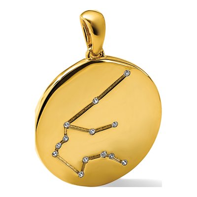 Gold-Plated Sterling Silver CZ Aquarius Zodiac Pendant – view 5