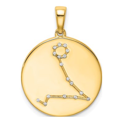 Gold-Plated Sterling Silver CZ Pisces Zodiac Pendant