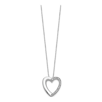 Sterling Silver CZ Heart Ash Holder Pendant Necklace – view 3
