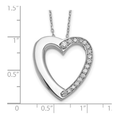 Sterling Silver CZ Heart Ash Holder Pendant Necklace – view 4