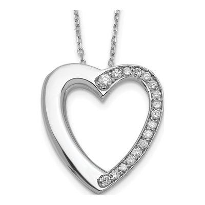 Sterling Silver CZ Heart Ash Holder Pendant Necklace