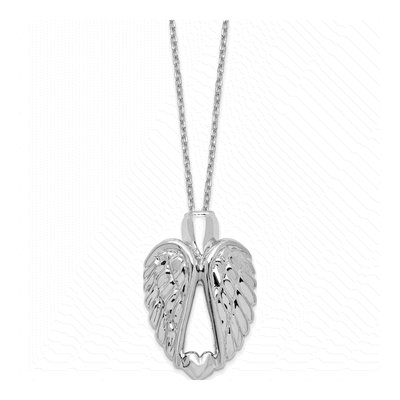 Sterling Silver Wings Ash Holder Pendant Necklace