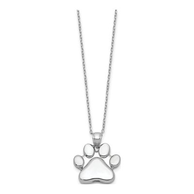 Sterling Silver Paw Print Ash Holder Pendant Necklace – view 3