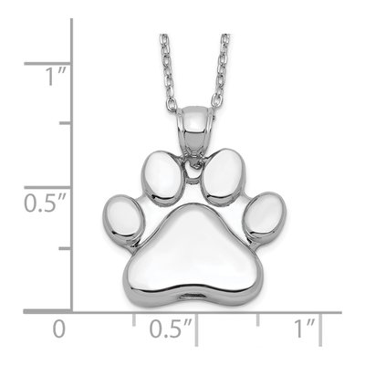 Sterling Silver Paw Print Ash Holder Pendant Necklace – view 4
