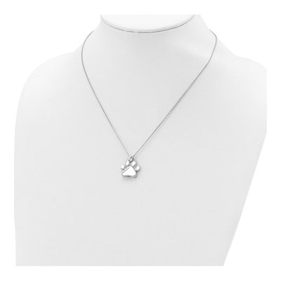 Sterling Silver Paw Print Ash Holder Pendant Necklace – view 5