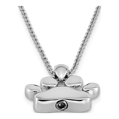 Sterling Silver Paw Print Ash Holder Pendant Necklace – view 6
