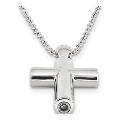 Sterling Silver Cross Ash Holder Pendant Necklace – view 6