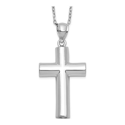 Sterling Silver Cross Ash Holder Pendant Necklace