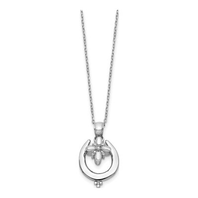 Sterling Silver Horseshoe Ash Holder Pendant Necklace – view 3