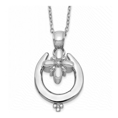 Sterling Silver Horseshoe Ash Holder Pendant Necklace