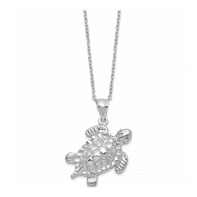 Sterling Silver Turtle Ash Holder Pendant Necklace