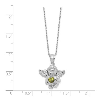 Sterling Silver CZ August Birthstone Angel Ash Holder Pendant Necklace – view 3