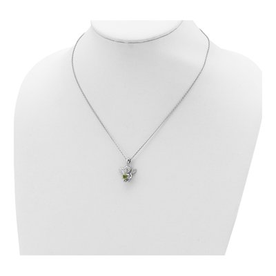 Sterling Silver CZ August Birthstone Angel Ash Holder Pendant Necklace – view 5