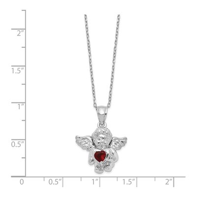 Sterling Silver CZ January Birthstone Angel Ash Holder Pendant Necklace – view 3