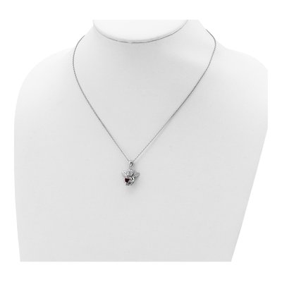 Sterling Silver CZ January Birthstone Angel Ash Holder Pendant Necklace – view 5