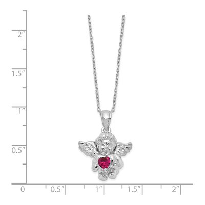 Sterling Silver CZ July Birthstone Angel Ash Holder Pendant Necklace – view 3