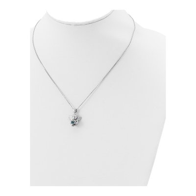 Sterling Silver CZ March Birthstone Angel Ash Holder Pendant Necklace – view 5