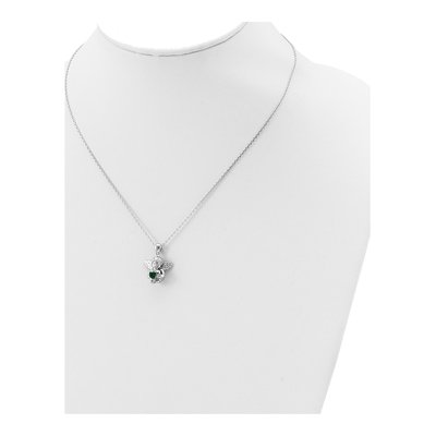 Sterling Silver CZ May Birthstone Angel Ash Holder Pendant Necklace – view 5