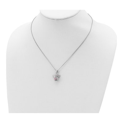 Sterling Silver CZ October Angel Ash Holder Pendant Necklace – view 5