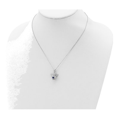 Sterling Silver CZ September Birthstone Angel Ash Pendant Necklace – view 5