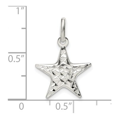Sterling Silver Diamond-Cut Star Charm – view 5