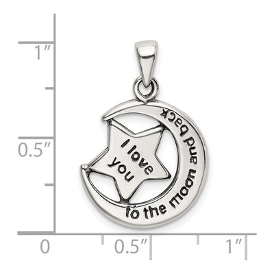 Sterling Silver 'love You to Moon' Star Pendant – view 5