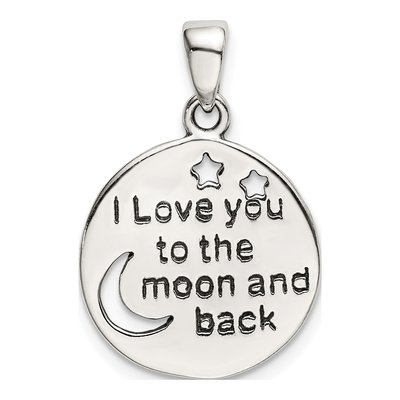 Sterling Silver 'love You to Moon' Pendant
