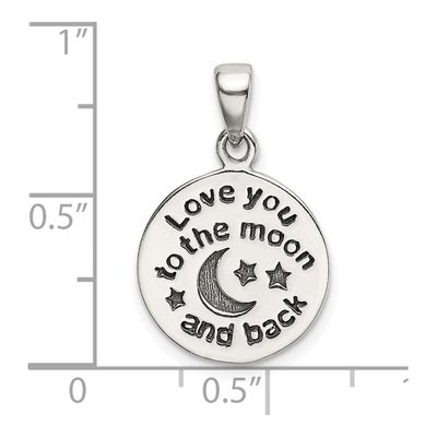 Sterling Silver 'love You to Moon' Star Pendant – view 5