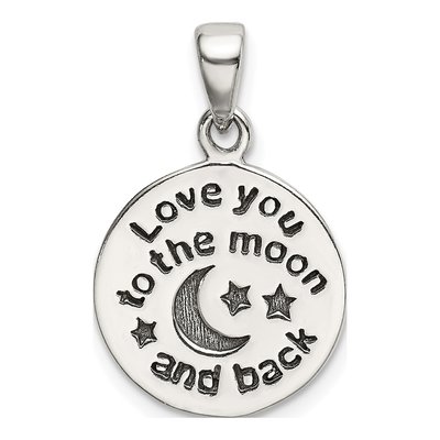 Sterling Silver 'love You to Moon' Star Pendant