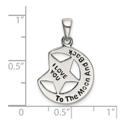 Sterling Silver I Love You to Moon Pendant – view 5