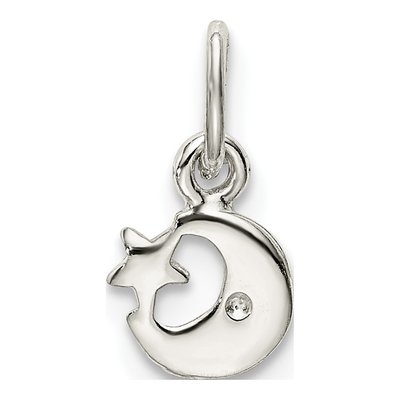Sterling Silver Blue Moon Star Enamel Charm – view 4