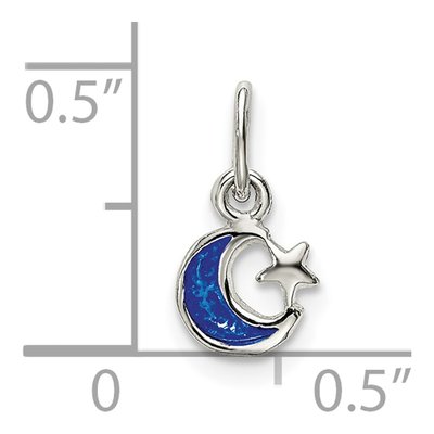 Sterling Silver Blue Moon Star Enamel Charm – view 5
