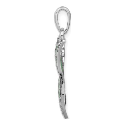 Sterling Silver Enameled Aqua Butterfly Pendant – view 3