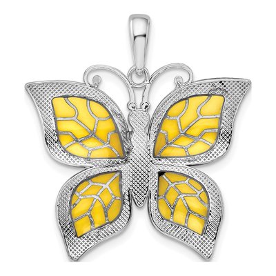 Sterling Silver Enameled Butterfly Pendant – view 4
