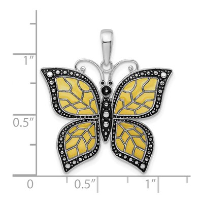 Sterling Silver Enameled Butterfly Pendant – view 5