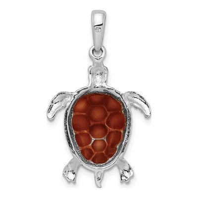Sterling Silver Enameled Sea Turtle Pendant – view 4
