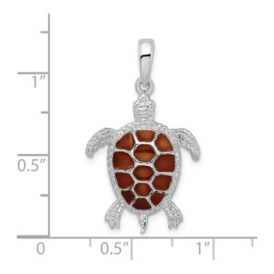 Sterling Silver Enameled Sea Turtle Pendant – view 5