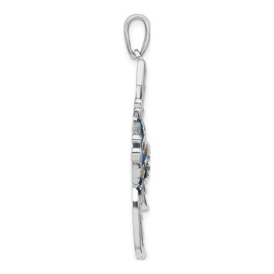 Sterling Silver Enameled Angelfish Pendant – view 3