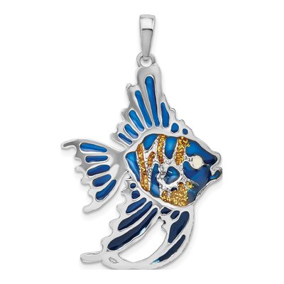 Sterling Silver Enameled Angelfish Pendant – view 4