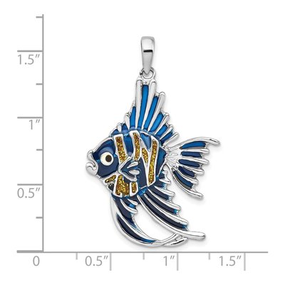 Sterling Silver Enameled Angelfish Pendant – view 5